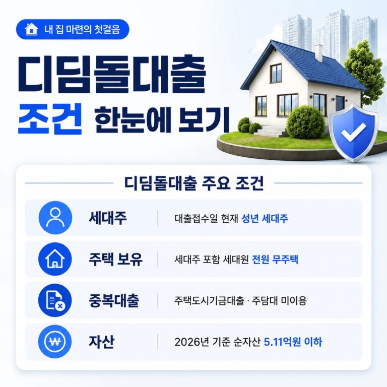 디딤돌대출 조건과 무주택 세대주 기준 정리