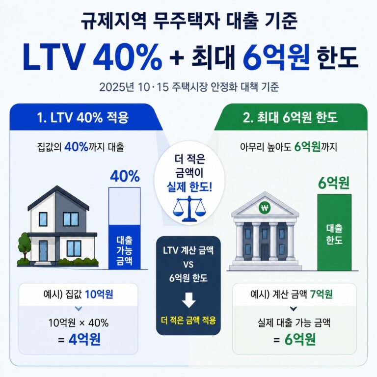 규제지역 무주택자 대출 기준