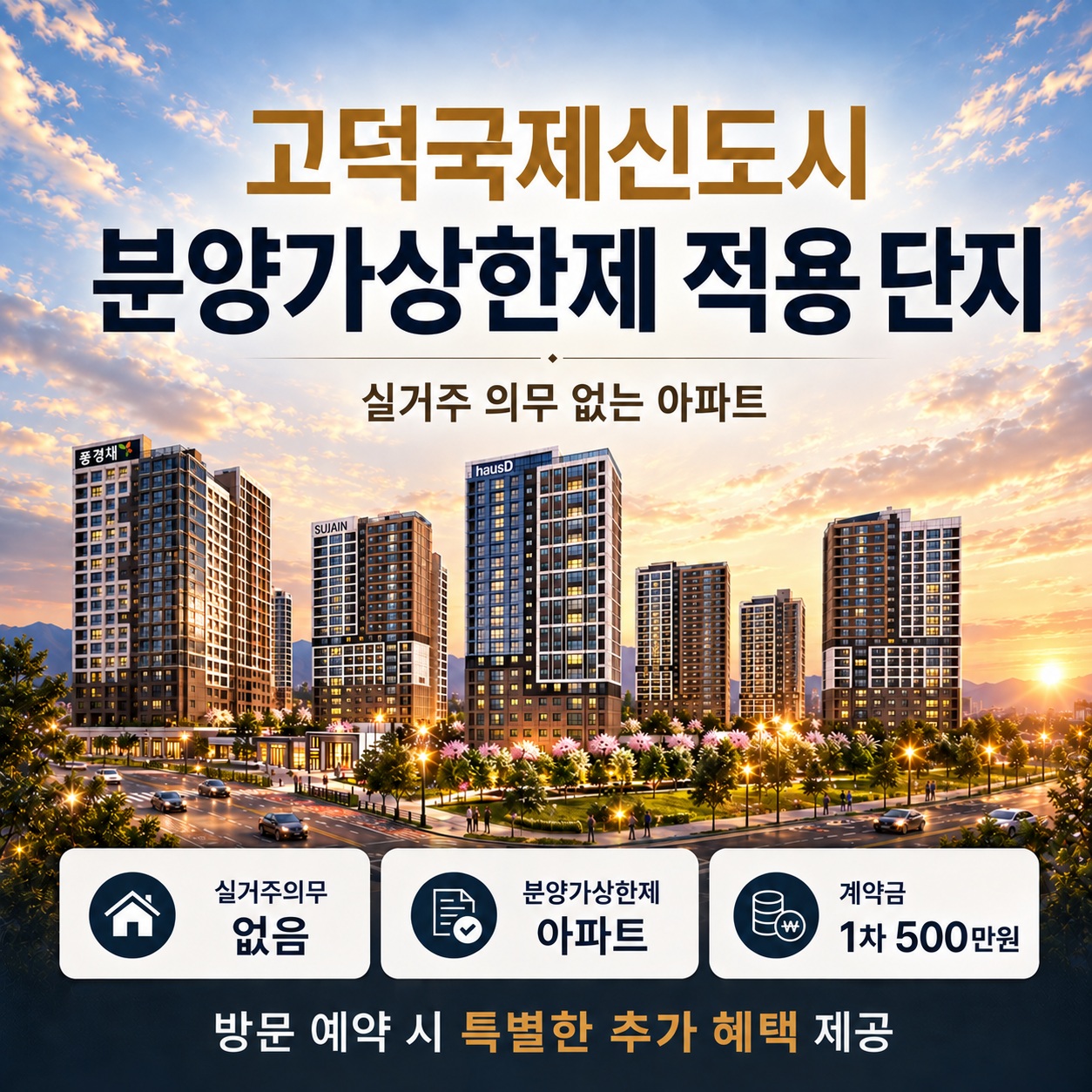고덕 수자인풍경채 하우스디 계약 조건